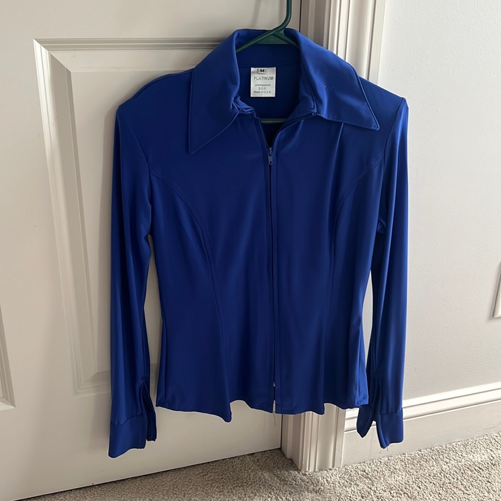 Blue, M western show shirt